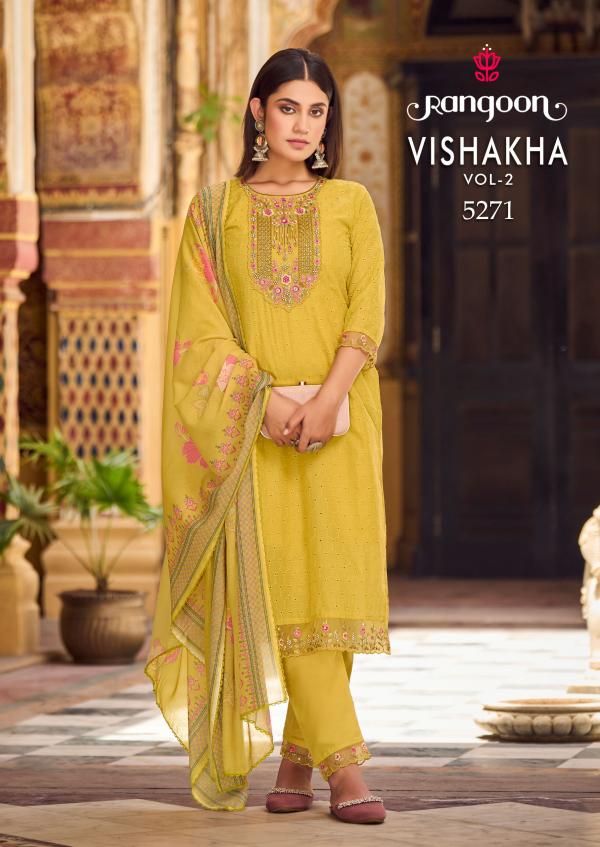 Rangoon Vishakha Vol 2 Embroidery Kurti Bottom With Dupatta